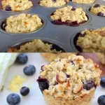 Baked Blueberry Lemon Oatmeal Muffin Cups