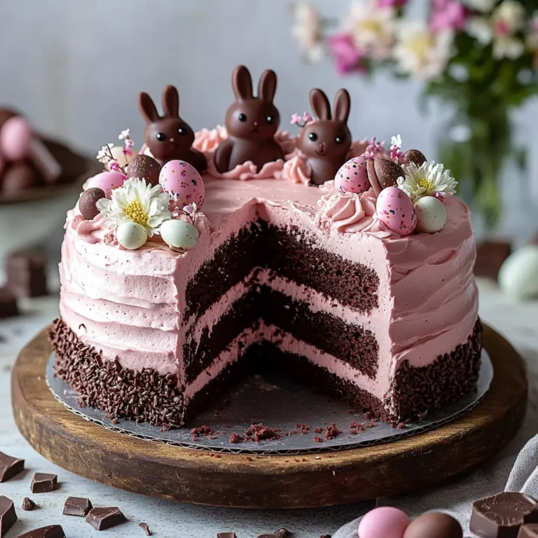Chocolate Bunny Brownie Raspberry Cake